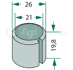 Entretoise 19,5x21 pour broyeur TÜNNIßEN & STOCKS adaptable 
