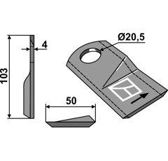 Couteau gauche pour faucheuse KUHN K6802970 adaptable - Blacksteel©