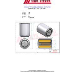 Filtre hydraulique adaptable HIFI FILTER SH59314