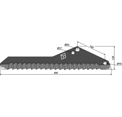 Couteau d'ensilage pour mélangeuse PÖTTINGER 434.012 adaptable - Blacksteel©