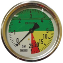 Manomètre en laiton 0/5/25 bars - 1/4" arrière WIKA