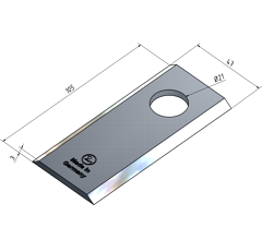 KM-Klinge glatt 105x46x3 mm LochØ: 21 mm 1877439N Hagedorn Nachbau 