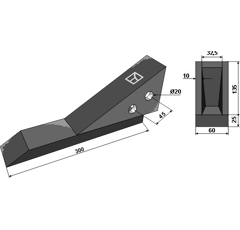 Pointe de soc de sous-soleuse pour cultivateur FROST 06703 adaptable