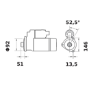 Anlasser IS 1271 / 24V 6,50KW Z11 Mahle-Iskra-Letrika 11 Zähne