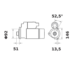 Anlasser IS 1271 / 24V 6,50KW Z11 Mahle-Iskra-Letrika 11 Zähne