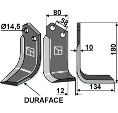 Fräsmesser DURAFACE 180x80mm, rechts - 722597 | Celli - Nachbau