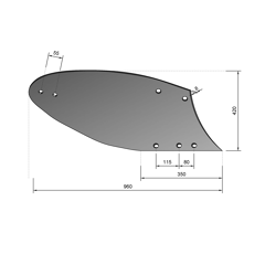 Versoir charrue triplex pour NAUD H55A 03023555D origine