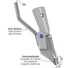 Soc à échange rapide carbure 9 x 14 mm pour semoir pour BOURGAULT adaptable