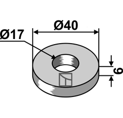Rondelle 40x6x17 pour broyeur AGRIMASTER adaptable - Blacksteel©