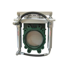 Plattenschieber aus Gusseisen, 8",mit doppelwirkendem Hydraulikzylinder, kompakt, Art.0101/560 MZ