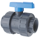 Vanne manuelle 2 voies 2'' femelle poignée bleu - PLASSON