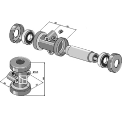 Palier complet 95 x 115 mm pour déchaumeur KVERNELAND 121135 - KK121135R -  adaptable