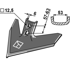 Soc triangulaire pour cultivateur CASE IH 1547106C1 adaptable - Blacksteel©