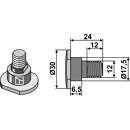 Boulon couteaux rotatifs pour faucheuse KRONE 001410534 adaptable - BlackSteel©