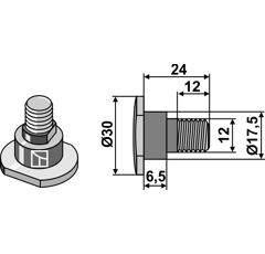 Messerschraube für Mähwerk KRONE 001410534 Nachbau
