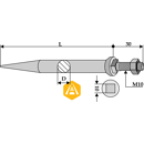 Dent de herse au bore 110 mm collet carré - adaptable - Blacksteel©