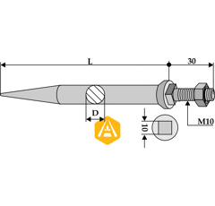 Eggenzinken 110 mm M10 SAAT Nachbau