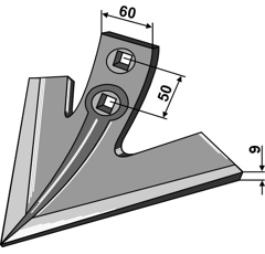 Soc triangulaire pour cultivateur VOGEL & NOOT PT466 adaptable - Blacksteel©