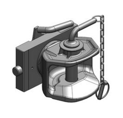Zugmaul manuell,W= 200 S32, Ø 31,5 mm Bolzen,mit Bolzen, Schwarz    
