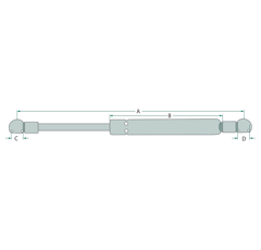 Vérin à gaz porte pour tracteur DEUTZ-FAHR 04415239 adaptable