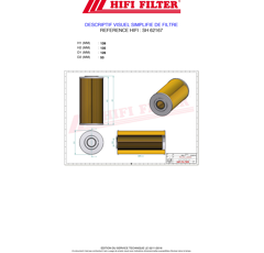 Filtre hydraulique adaptable HIFI FILTER SH62167