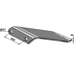 Seitenschar rechts für Tiefenlockerer DUROU LAM336 – Nachbau  