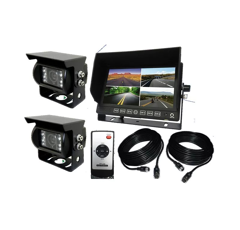 Rückfahrkamera Quad 7" Farbe + 2 Kameras 120°1"