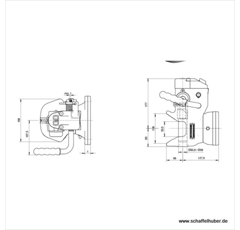 Flanschzugmaul automatisch 120x55 mm, Ø 38 mm Schwarz