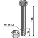 Schraube M14x1,5 110 für Mulcher GREENTEC Nachbau  