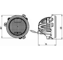 Phare de travail Rond 4 LED 10-30V 40W 4800 lumens