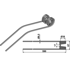 Dent de fenaison pour andaineur FELLA 160313 adaptable - BlackSteel©