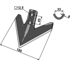 Soc triangulaire 180 x 8 mm adaptable - Blacksteel©