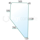 Vitre de porte D/G pour machine agricole RENAULT 7701350531 adaptable