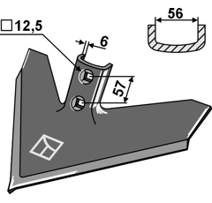 Soc à patte d’oie pour cultivateur JOHN DEERE 133769A1 adaptable
