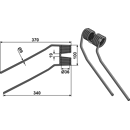 Dent de fenaison pour faneuse DEUTZ-FAHR 6229776 adaptable - BlackSteel©