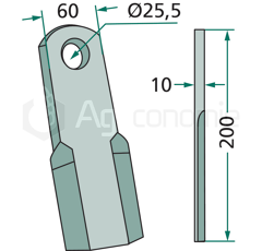 Couteau droit pour broyeur FALC 430083 adaptable