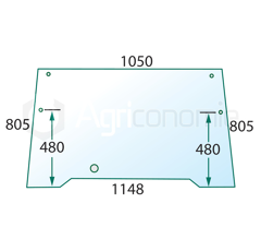 Pare-brise pour machine agricole CASE IH 1328449C1 adaptable