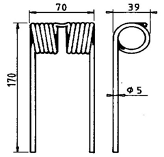 Dent pour faneuse JOHN DEERE CC21386 adaptable