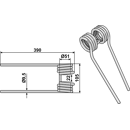 Dent de fenaison argent pour faneuse KUHN 57609000 adaptable - BlackSteel©