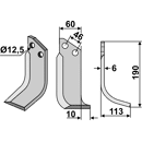 Fräsmesser Rechts 190 x 60 Muratori, Sovema Nachbau