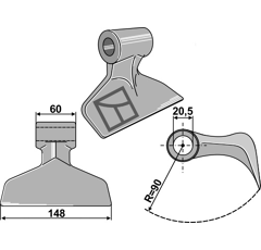Martillo 60x148 TR14,5 M03400410 - 45165116D - 03400405 - BlackSteel©