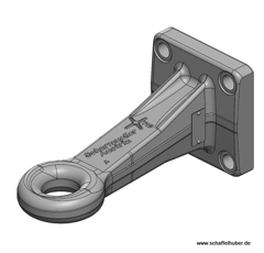 Ringzugöse, Ø 50 mm  120x120 mm, 4-Loch,Hitchring, ISO 20019 KTL Schwarz   