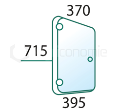 Vitre latérale G. pour machine agricole SAME 0.012.1437.0 adaptable