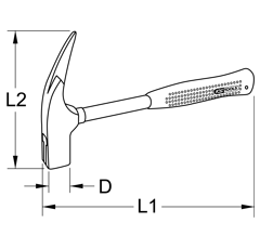 Marteau pour charpentier 370 mm arrache clous magnétique - KS TOOLS