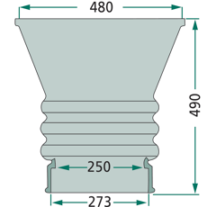 Entonnoir de pompage, raccord 273 / 250 mm