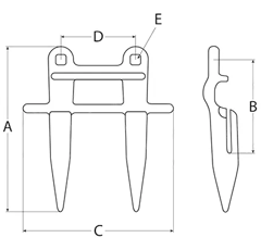 Doigt double pour barre de coupe NEW HOLLAND 80916328 adaptable