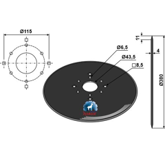 Disque lisse Ø380x4 mm pour semoir GREAT PLAINS 9007122 adaptable - Blacksteel©