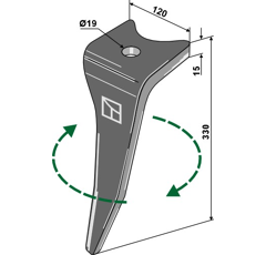 Kreiseleggenzinken AMAZONE CULTIMIX rechts 6574300 - Nachbau