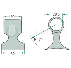 Marteau pour broyeur DÜCKER A-2762 adaptable