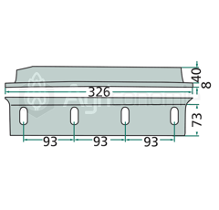 Couteau hacheur pour presses à balles 326 x 73 x 8 mm WELGER 0982250400 - 1115160301 adaptable